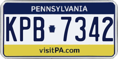 PA license plate KPB7342