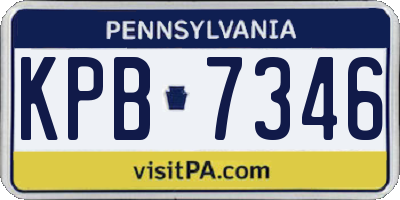 PA license plate KPB7346