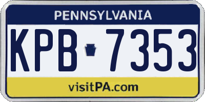 PA license plate KPB7353