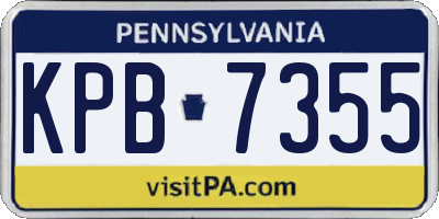 PA license plate KPB7355