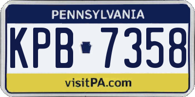 PA license plate KPB7358