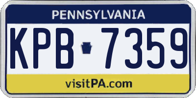 PA license plate KPB7359