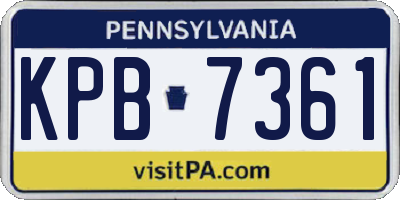 PA license plate KPB7361
