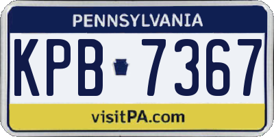 PA license plate KPB7367