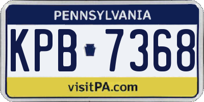 PA license plate KPB7368