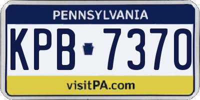 PA license plate KPB7370