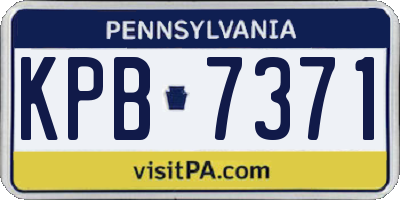 PA license plate KPB7371