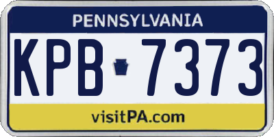 PA license plate KPB7373
