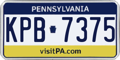 PA license plate KPB7375