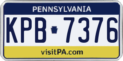 PA license plate KPB7376