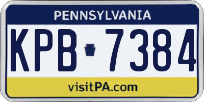 PA license plate KPB7384