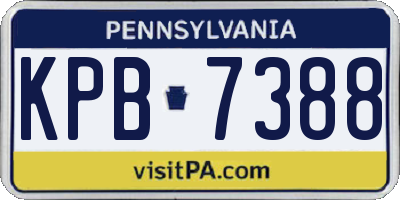 PA license plate KPB7388