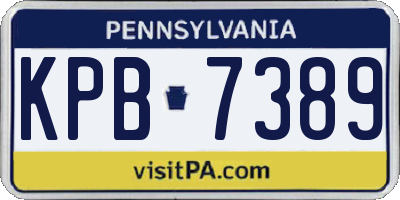 PA license plate KPB7389