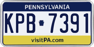 PA license plate KPB7391