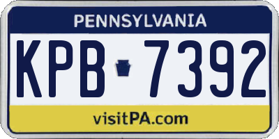 PA license plate KPB7392