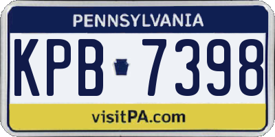 PA license plate KPB7398