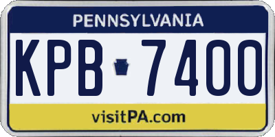 PA license plate KPB7400