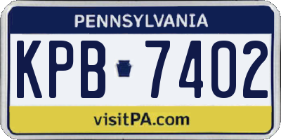 PA license plate KPB7402