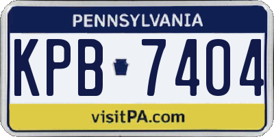 PA license plate KPB7404
