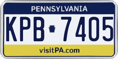 PA license plate KPB7405