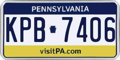 PA license plate KPB7406