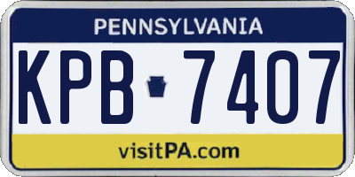 PA license plate KPB7407
