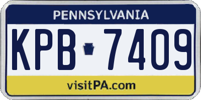 PA license plate KPB7409