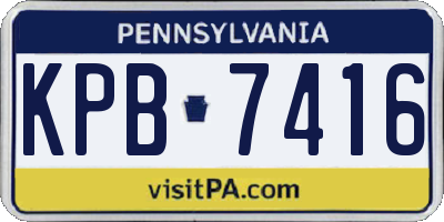PA license plate KPB7416