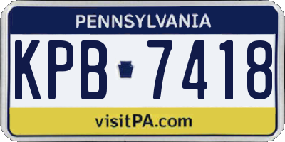 PA license plate KPB7418
