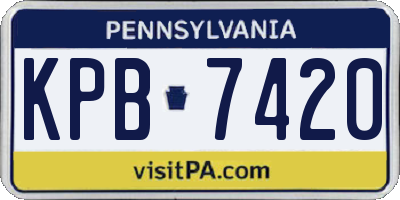 PA license plate KPB7420