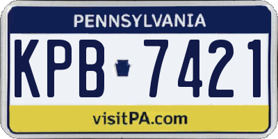 PA license plate KPB7421