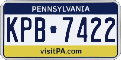 PA license plate KPB7422