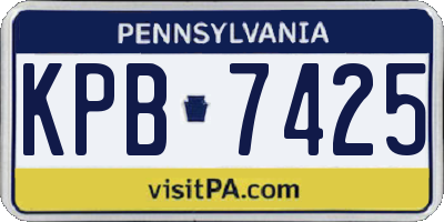 PA license plate KPB7425