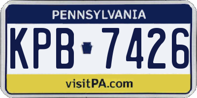 PA license plate KPB7426