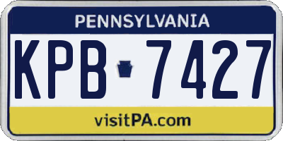 PA license plate KPB7427