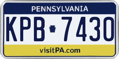 PA license plate KPB7430