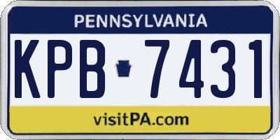 PA license plate KPB7431