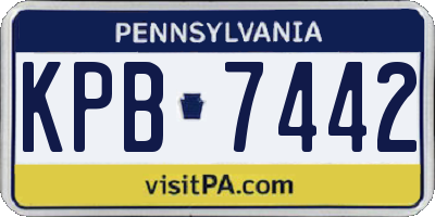 PA license plate KPB7442