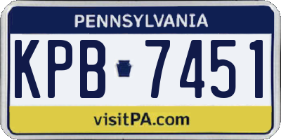 PA license plate KPB7451