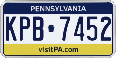 PA license plate KPB7452