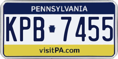 PA license plate KPB7455