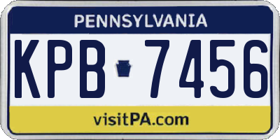 PA license plate KPB7456