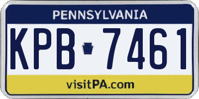 PA license plate KPB7461