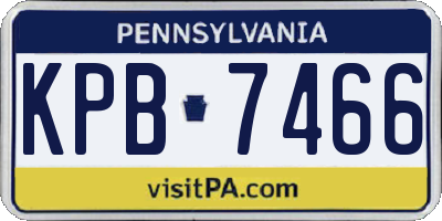 PA license plate KPB7466