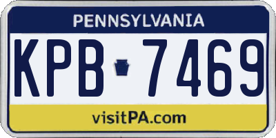 PA license plate KPB7469