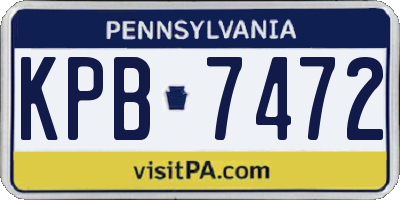 PA license plate KPB7472