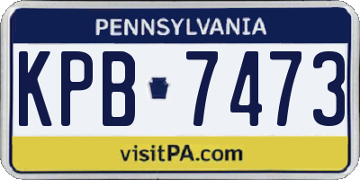 PA license plate KPB7473