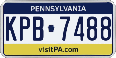 PA license plate KPB7488
