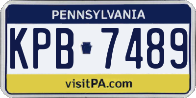 PA license plate KPB7489