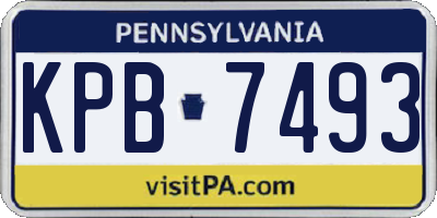 PA license plate KPB7493